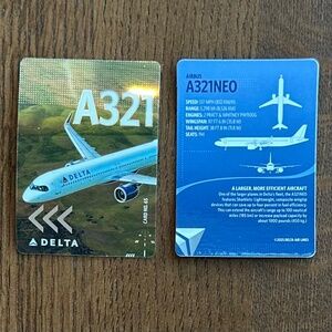 Delta Air Lines Trading Card #65 A321 from the 2025 Series Excellent Condition